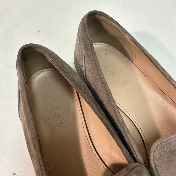 VERY GOOD J. Crew Women's Georgie Suede Wingtip Tassel Loafer Flats Gray 6 - Picture 8 of 10